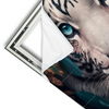 Xxl Wandbild Weisser Tiger Mit Blauen Augen Zwischen Blumen Querformat Materialvorschau