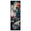 Xxl Wandbild Weisser Tiger Mit Blauen Augen Zwischen Blumen Schmal Produktvorschau Frontal