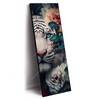 Xxl Wandbild Weisser Tiger Mit Blauen Augen Zwischen Blumen Schmal Produktvorschau Seitlich