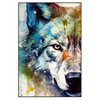 Xxl Wandbild Wolf Mit Bunten Farbspritzern No 2 Hochformat Produktvorschau Frontal