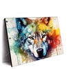 Xxl Wandbild Wolf Mit Bunten Farbspritzern No 2 Querformat Produktvorschau Seitlich