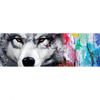 Xxl Wandbild Wolf Mit Bunten Farbspritzern Panorama Motivvorschau
