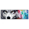 Xxl Wandbild Wolf Mit Bunten Farbspritzern Panorama Produktvorschau Frontal