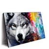 Xxl Wandbild Wolf Mit Bunten Farbspritzern Querformat Produktvorschau Seitlich