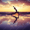 Xxl Wandbild Yoga Am Lila Strand Quadrat Motivvorschau