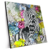 Xxl Wandbild Zebra Blumen Quadrat Produktvorschau Seitlich