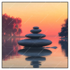 Xxl Wandbild Zen Steine Sonnenuntergang Quadrat Produktvorschau Frontal