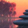 Xxl Wandbild Zen Steine Sonnenuntergang Quadrat Zoom